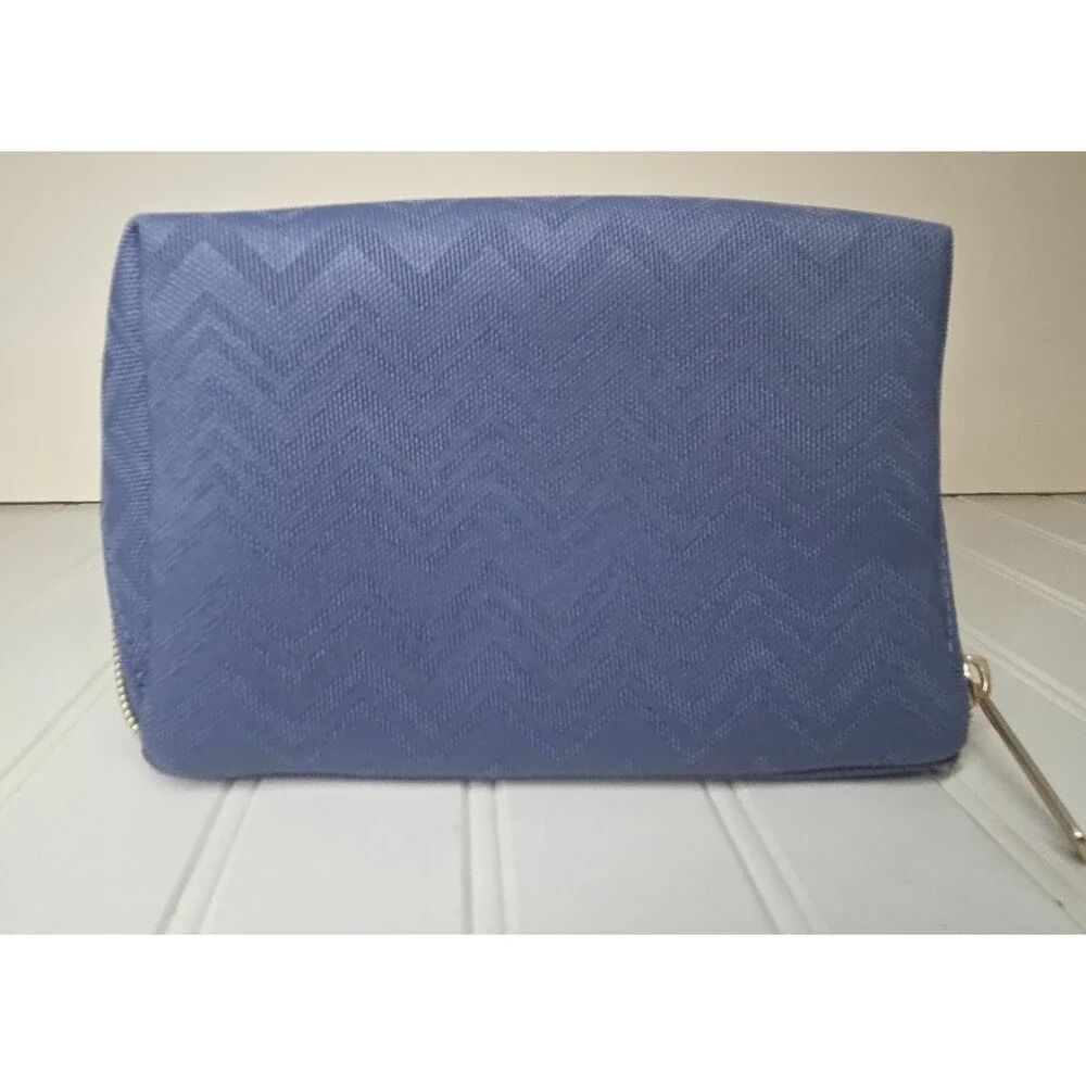 Missoni Delta Travel Bag Toiletry Zip Pouch Cosmetics Case Blue Zig Zag Chevron